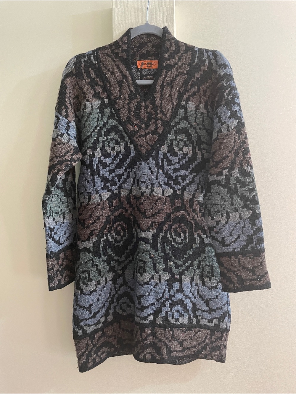 Missoni Alpaca V-Neck Multicolor Floral Knit Sweater/ Dress